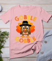 Cute Gobble Gobble Turkey Pilgrim Little Boys Thanksgiving T-Shirt