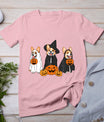 Retro Funny Ghost And Witch Corgi Dog Pumpkin Halloween Cute T-Shirt