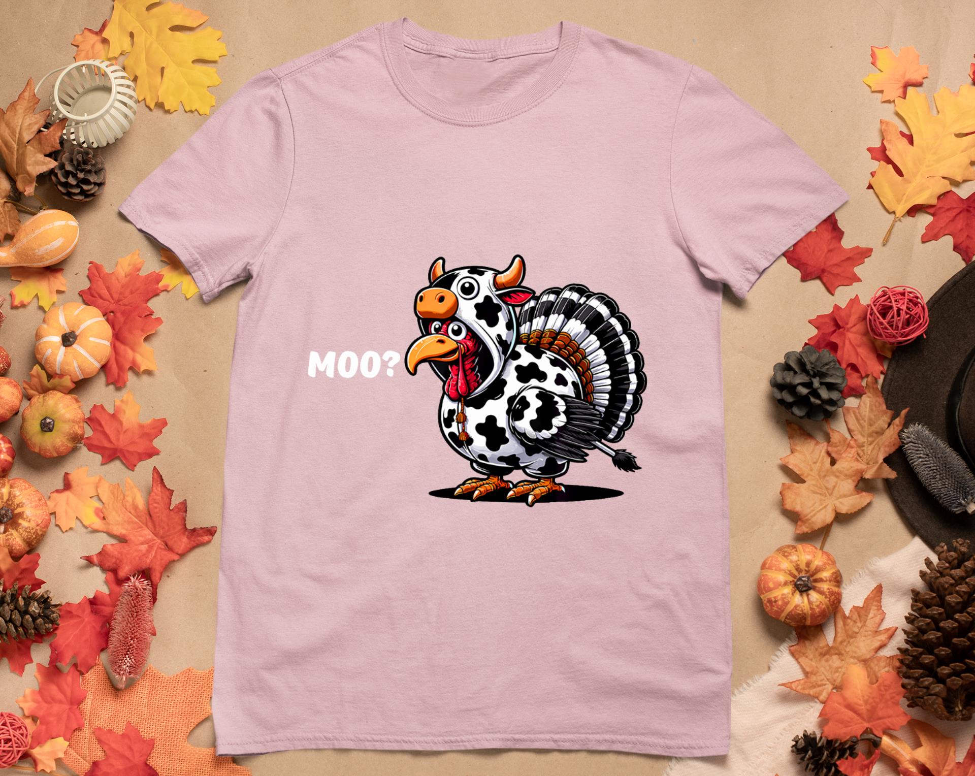 Turkey Moo Funny Thanksgiving T-Shirt