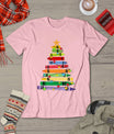 Teacher Christmas Tshirt Crayon Tree Light Gifts Student T-Shirt