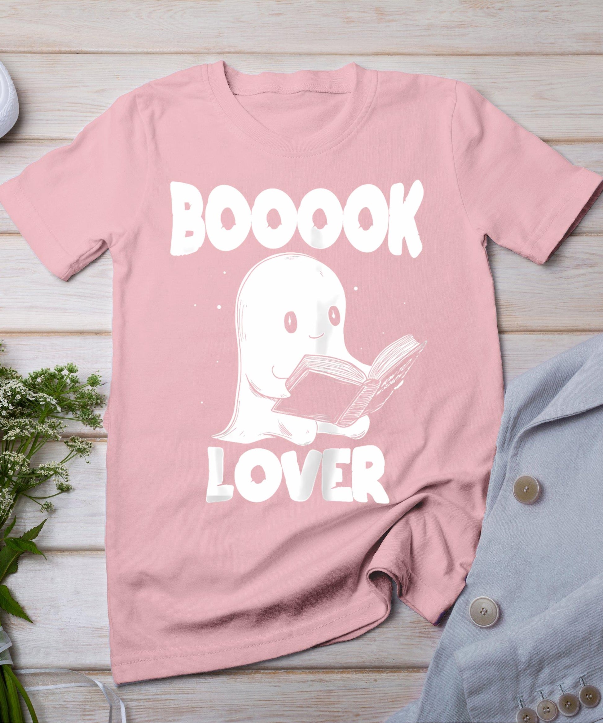 Booook Lover Cute Ghost Bookworm Book Lover Halloween T-Shirt