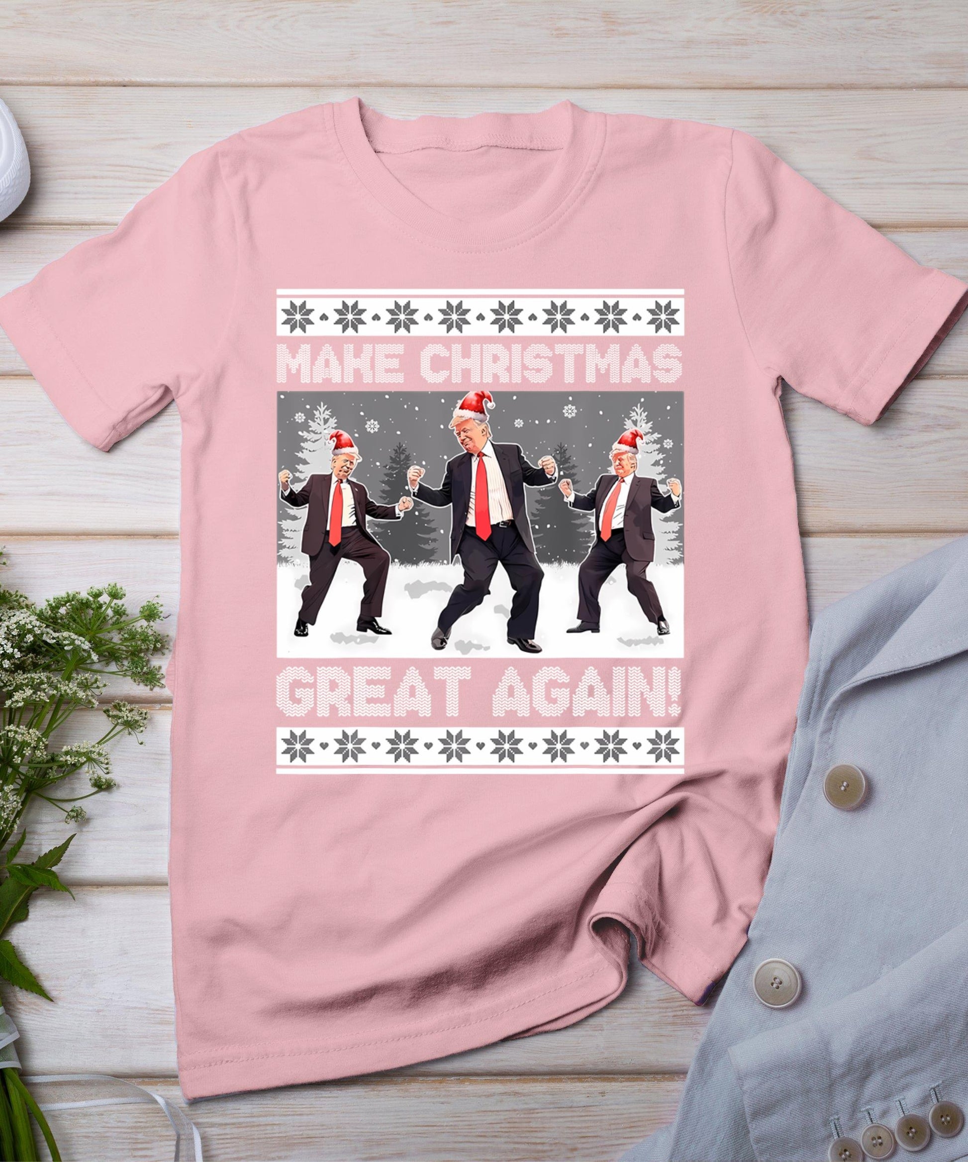 Santa Trump Dance Make Christmas Great Again Ugly Sweater T-Shirt