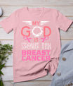 My God Stronger Than Breast Cancer Awareness Christian Women T-Shirt