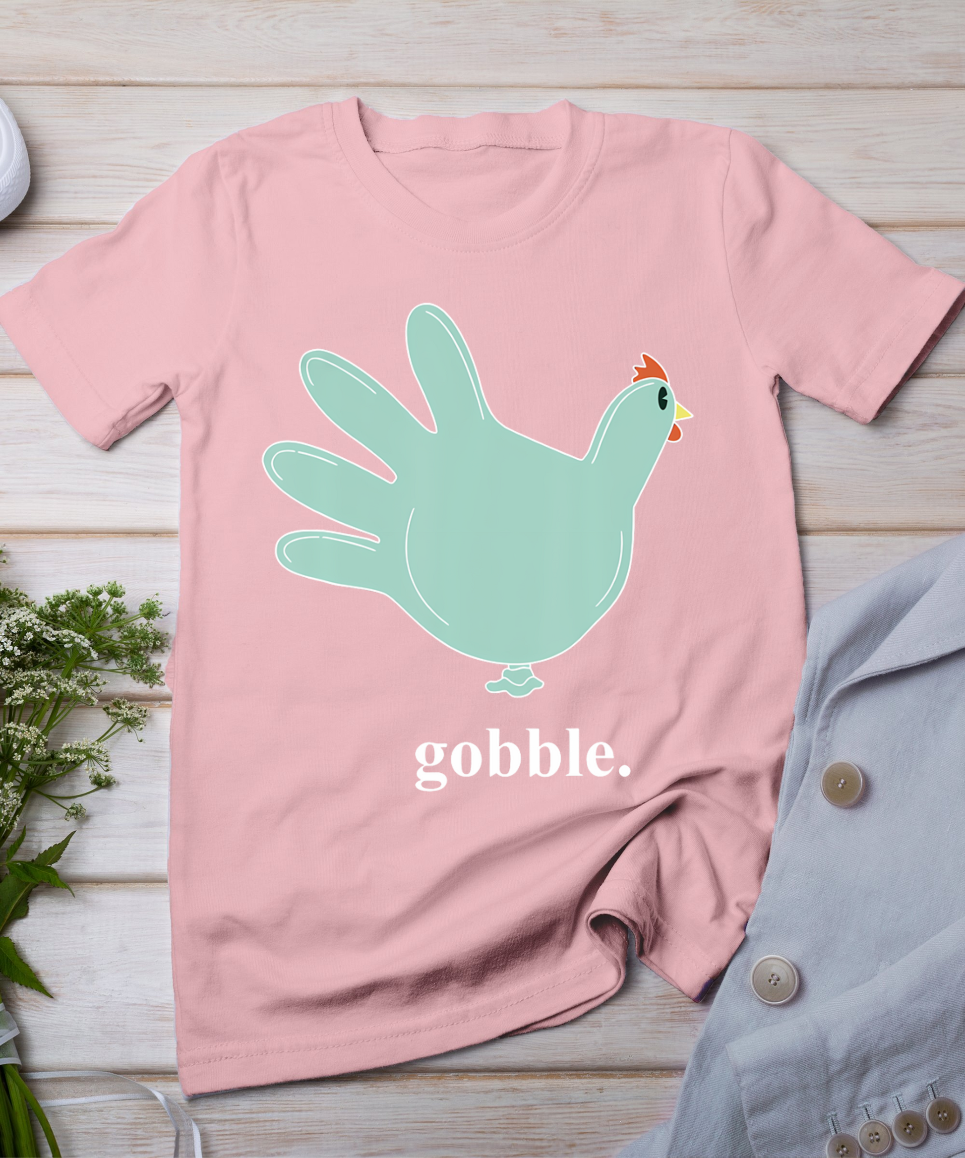 Turkey Glove Gobble Thanksgiving Thankful Nurse T-Shirt