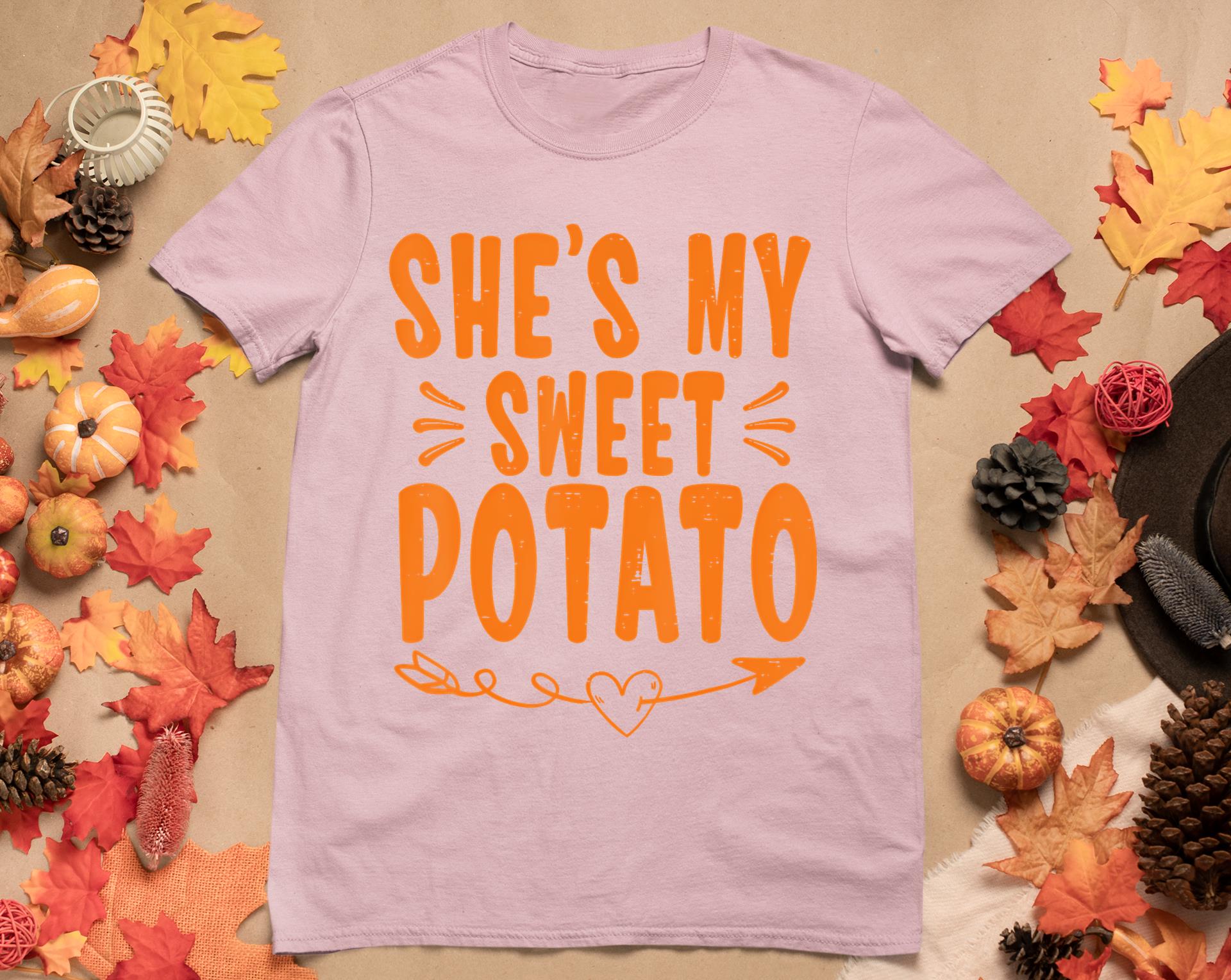 Thanksgiving Matching Couple She's My Sweet Potato I Yam T-Shirt