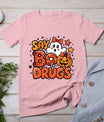 Say Boo Drug-Free Ghost Halloween Red Ribbon Week Awareness T-Shirt