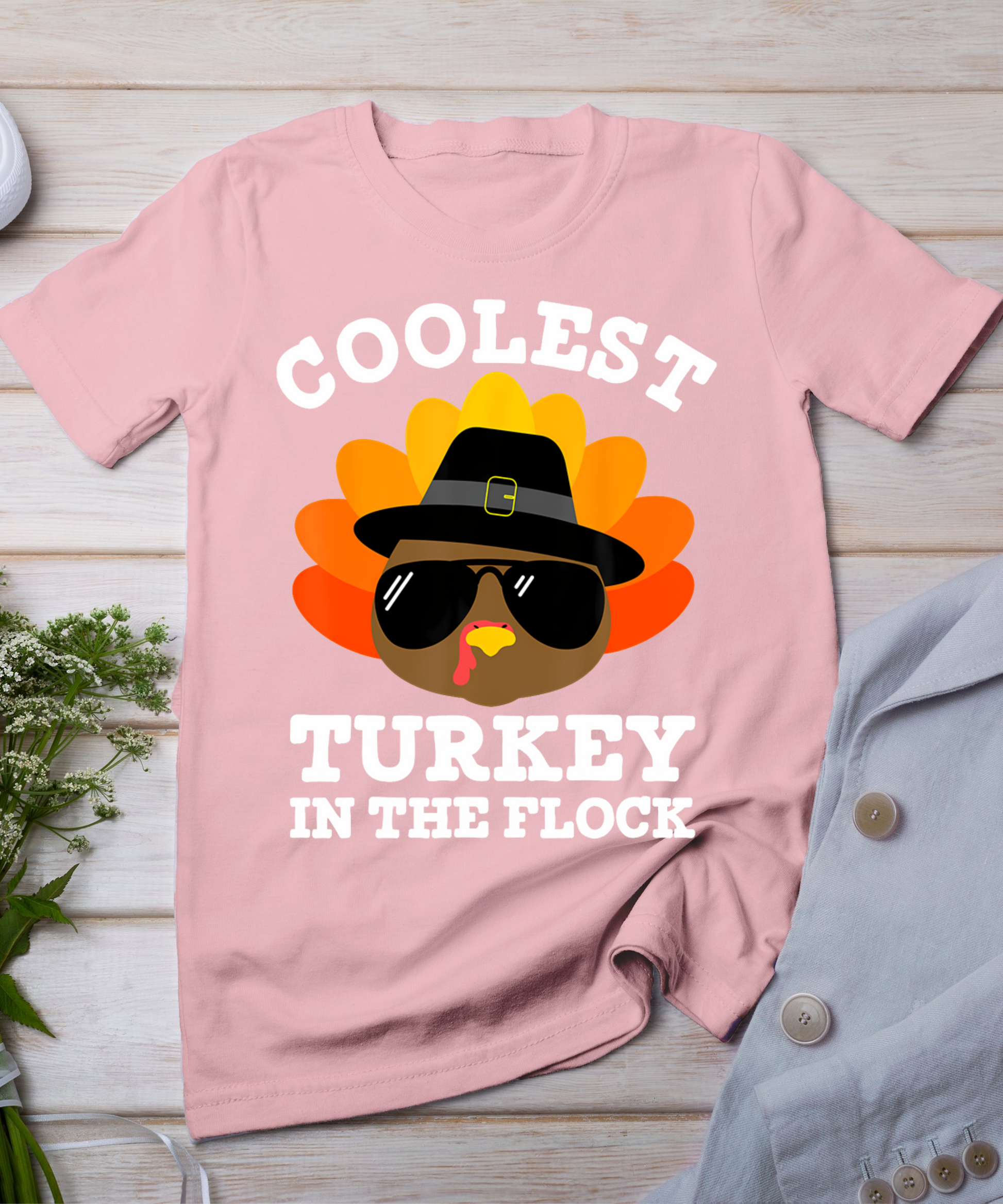 Thanksgiving For Men Boys Toddler Kids Coolest Turkey T-Shirt