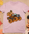 Thanksgiving Turkey Riding Monster Truck Boys Kids T-Shirt