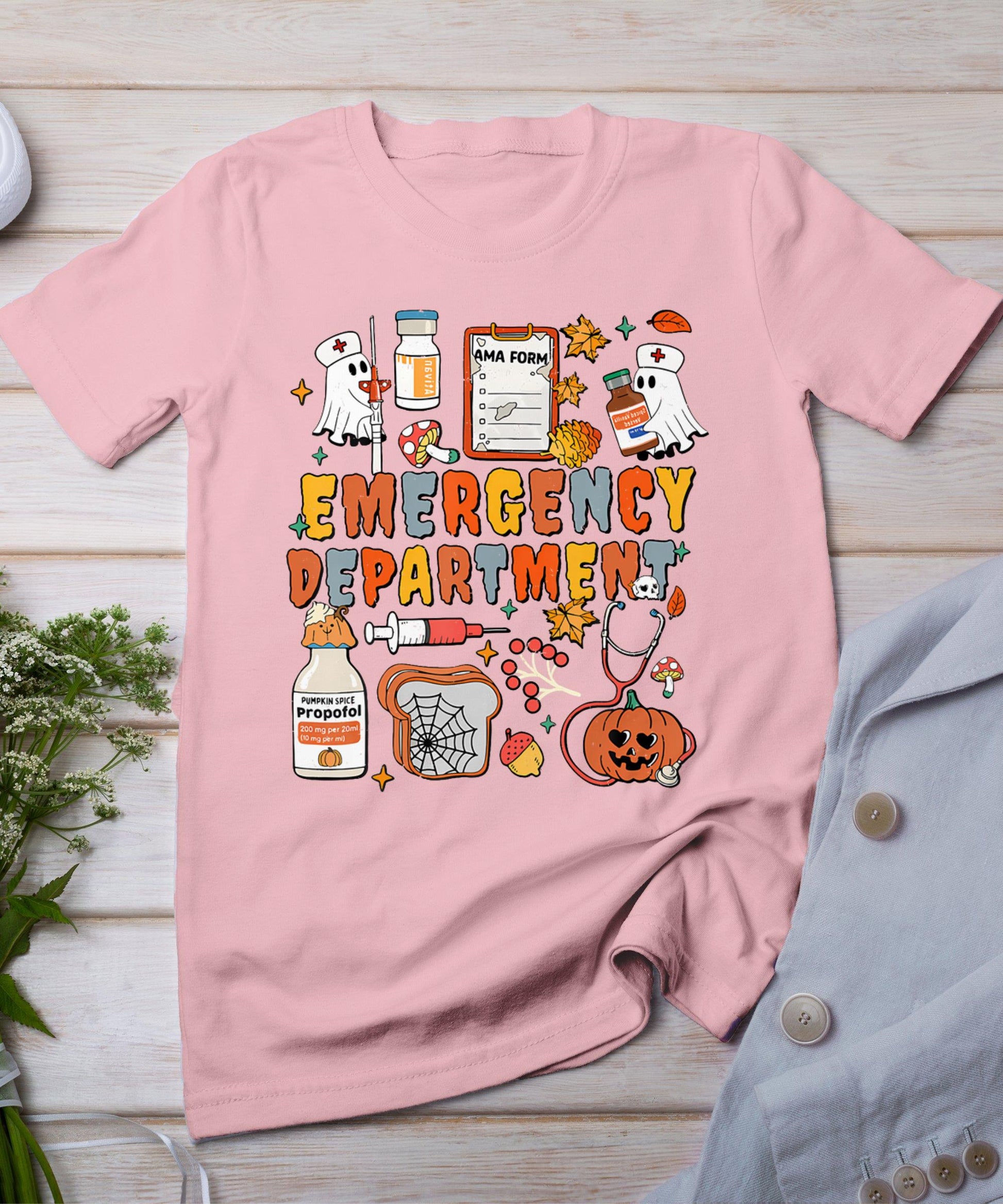 Emergency Department Funny Er Nurse Halloween Spooky Season T-Shirt