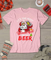 Funny Christmas Santa Claus Drinking Beer Wonderful Time T-Shirt