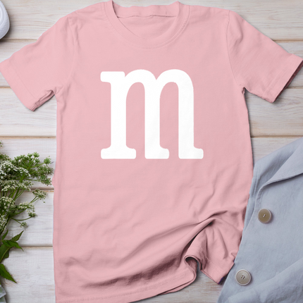 Letter M Funny Group Halloween Team Easy Lazy Costume T-Shirt