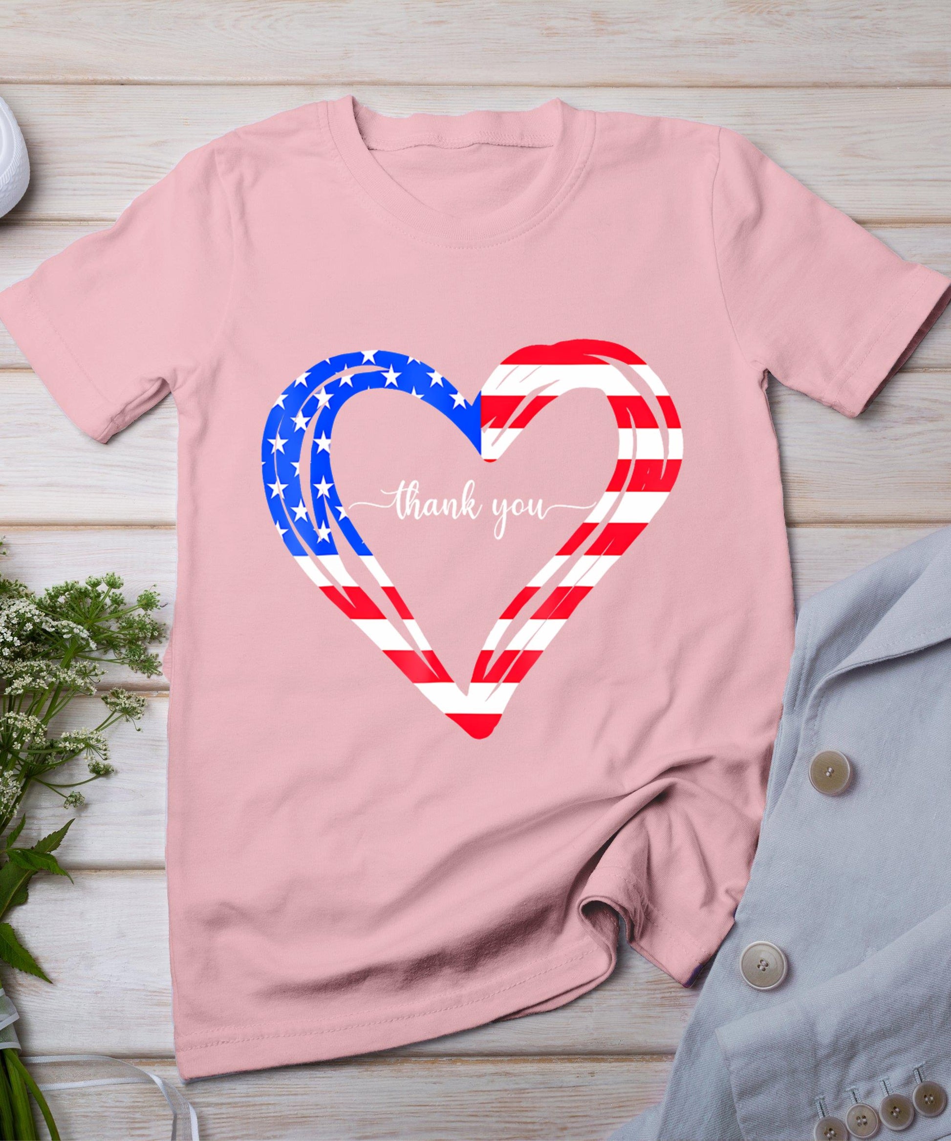 Thank You For Your Services Patriotic - Heart Veterans Day T-Shirt