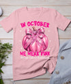 In October We Wear Pink Pumpkin Breast Cancer Awareness Gift T-Shirt