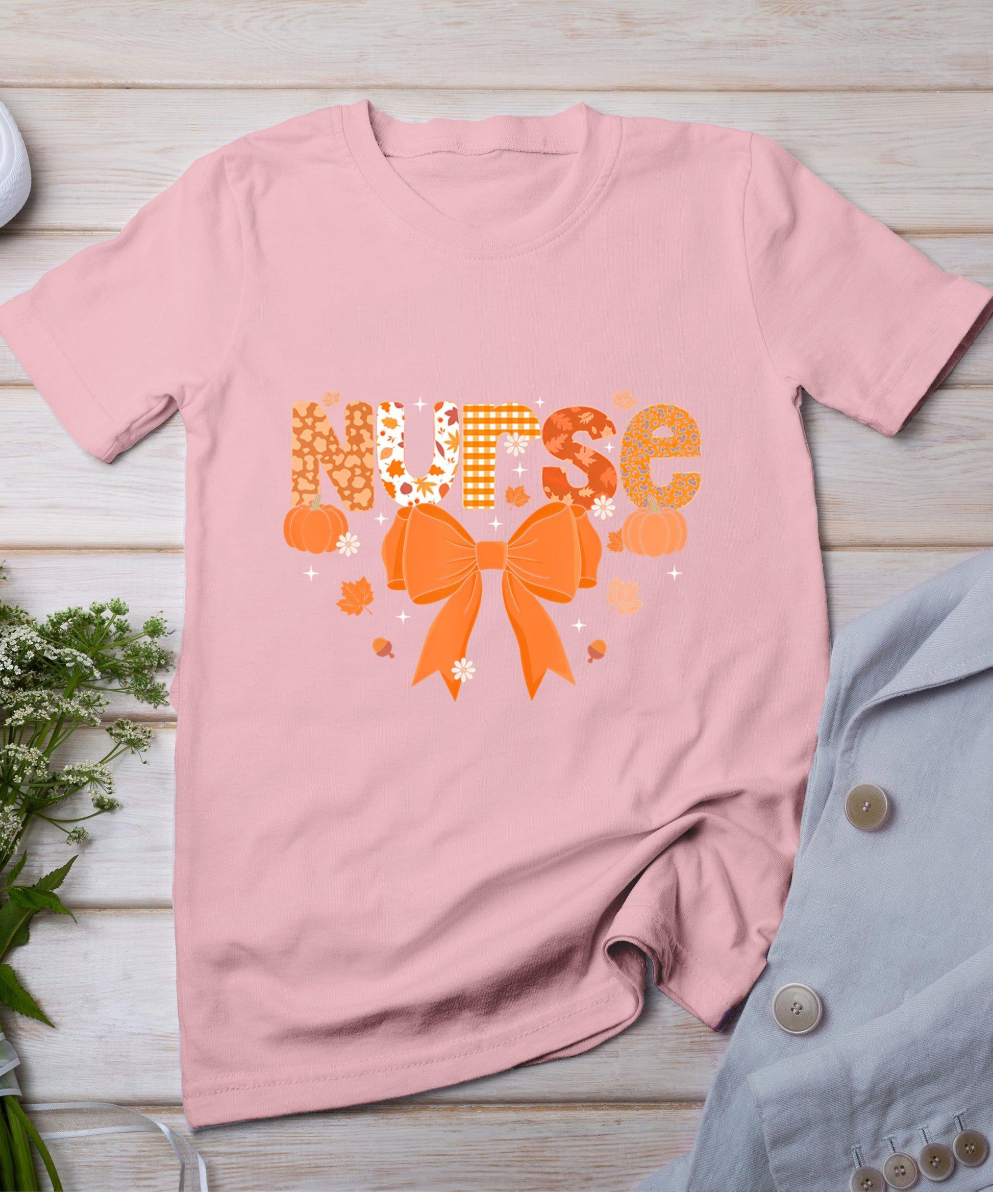 Fall Nurse Shirt Women Pumpkin Season Autumn Thanksgiving T-Shirt