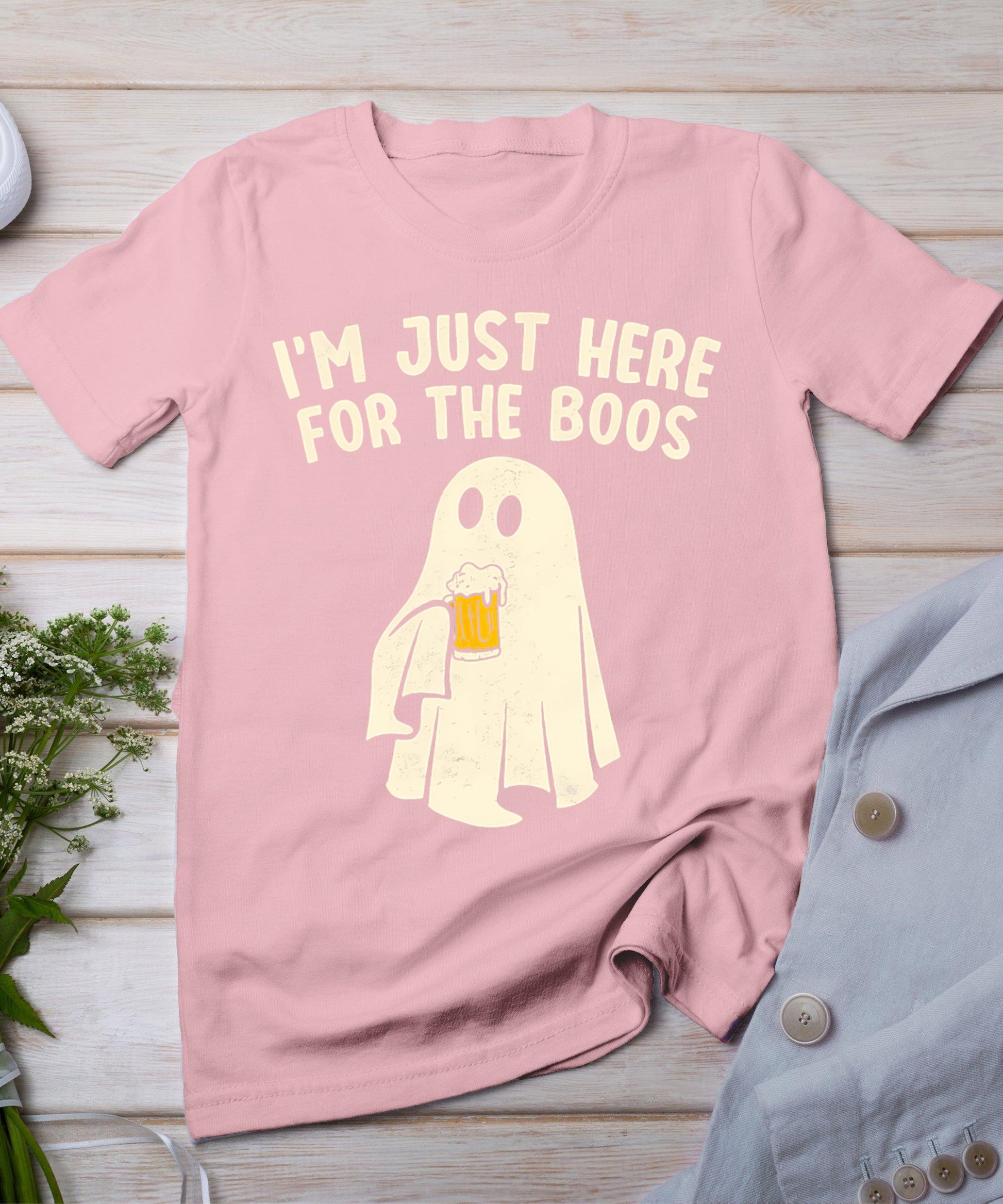 Funny I'm Just Here For The Boos Halloween Costumes Ghost T-Shirt