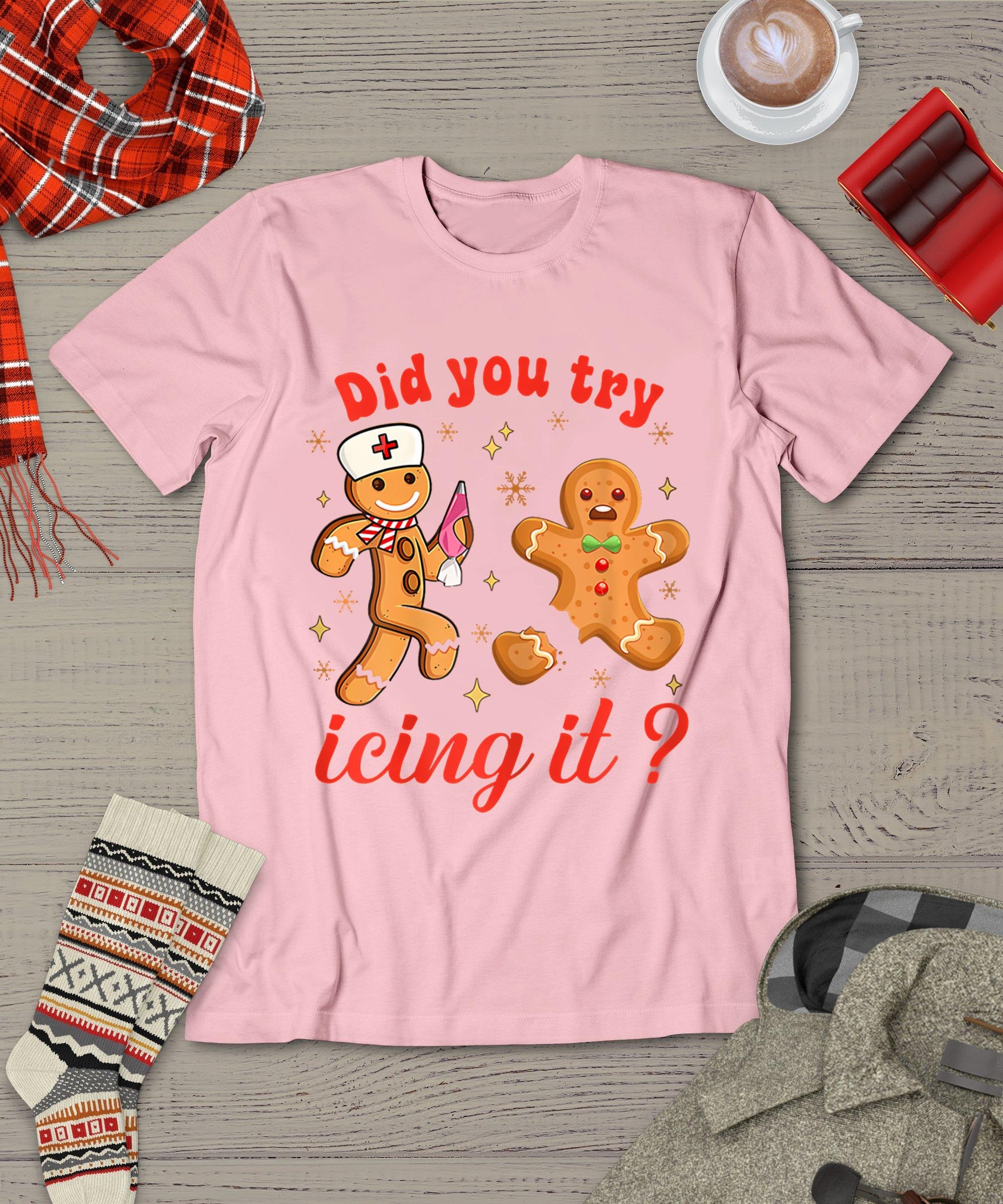 Funny Gingerbread Cookies School Nurse Did You Try Icing It T-Shirt