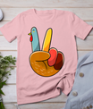 Turkey Peace Hand Sign Thanksgiving Thankful Women Kids Girl T-Shirt