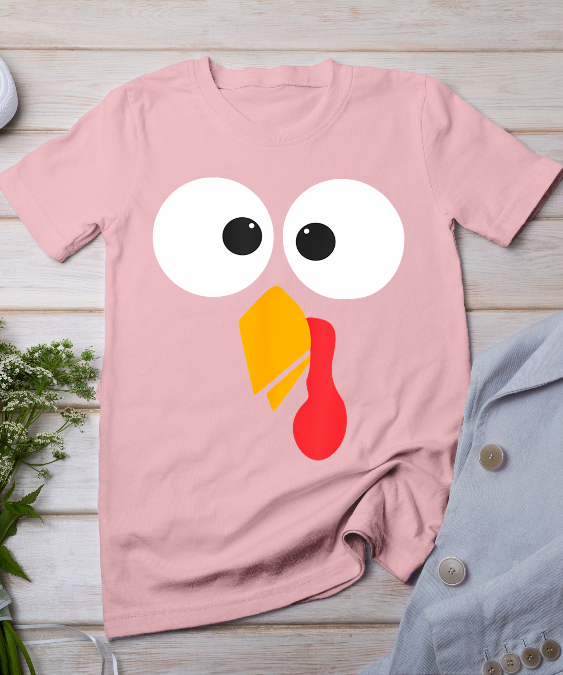 Thanksgiving Turkey Face Matching Family Costume Cute Kids T-Shirt