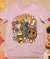 Fall Teacher Retro Teacher Life Autumn Thanksgiving Womens T-Shirt