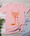 Glass Of Wine Maple Leaf Autumn Fall Funny Drink Wine Lovers T-Shirt