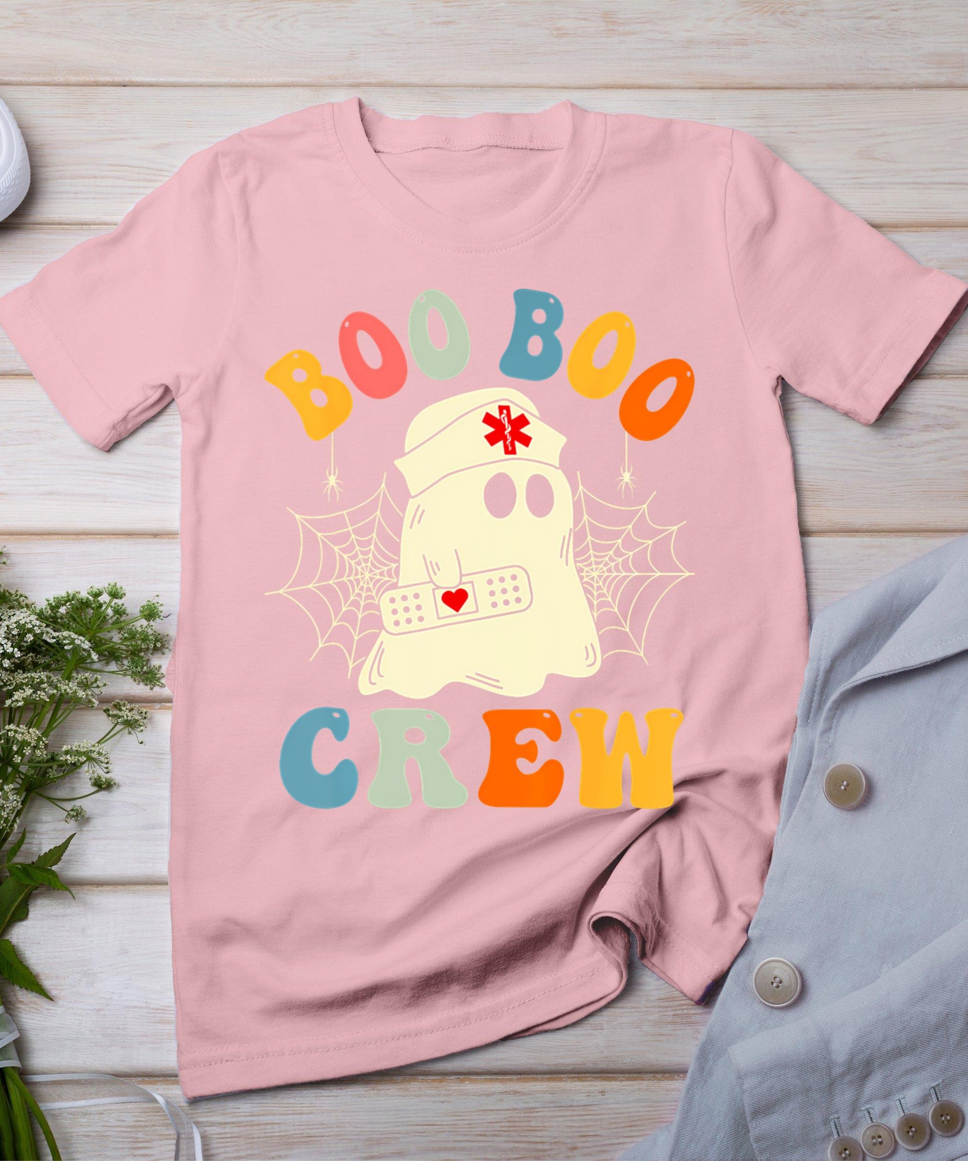 Boo Boo Crew Nurse Halloween Ghost Nurse Nursing Scrub Women T-Shirt