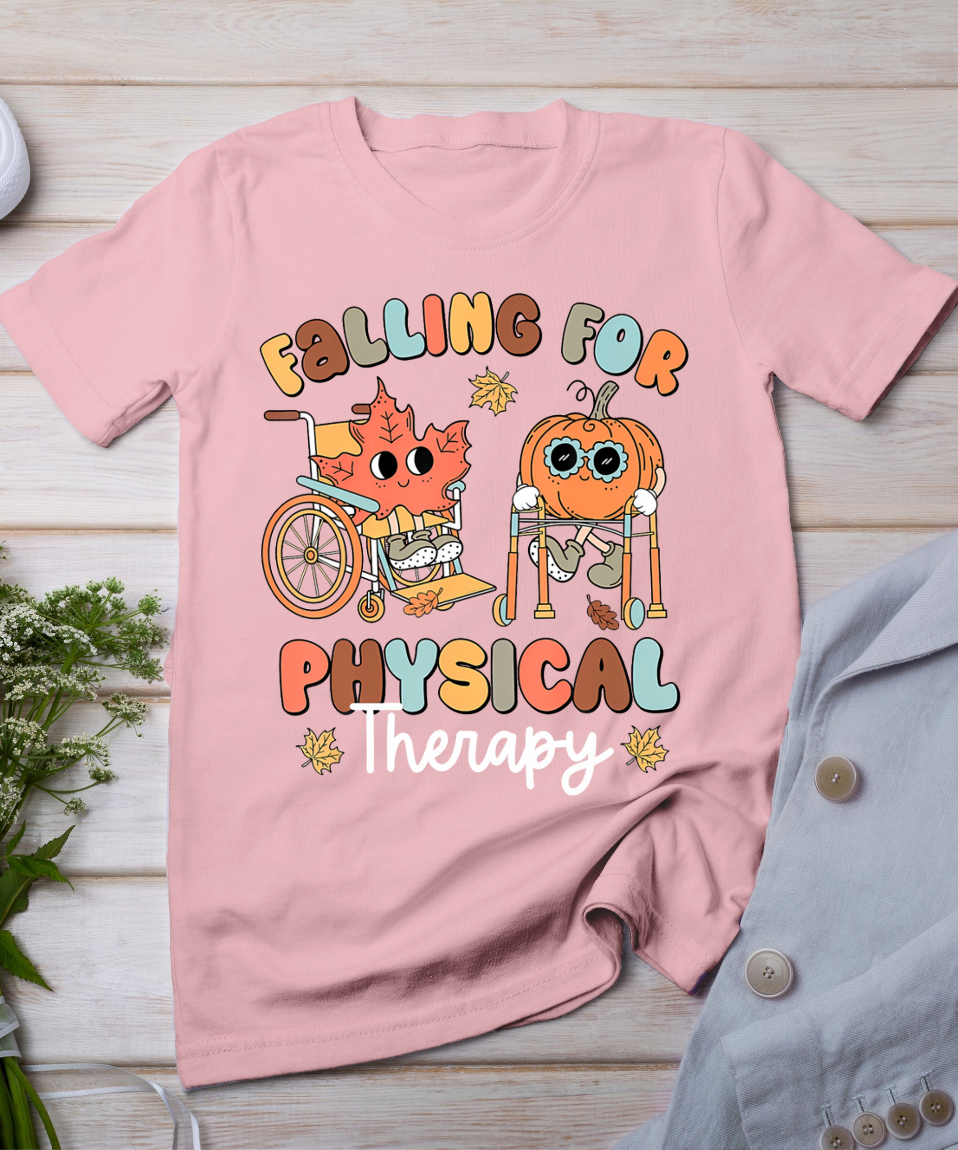 Falling For Physical Therapy Pt Pumpkin Fall Thanksgiving T-Shirt