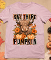 Hay There Pumkin Highland Cow Fall Autumn Thanksgiving T-Shirt