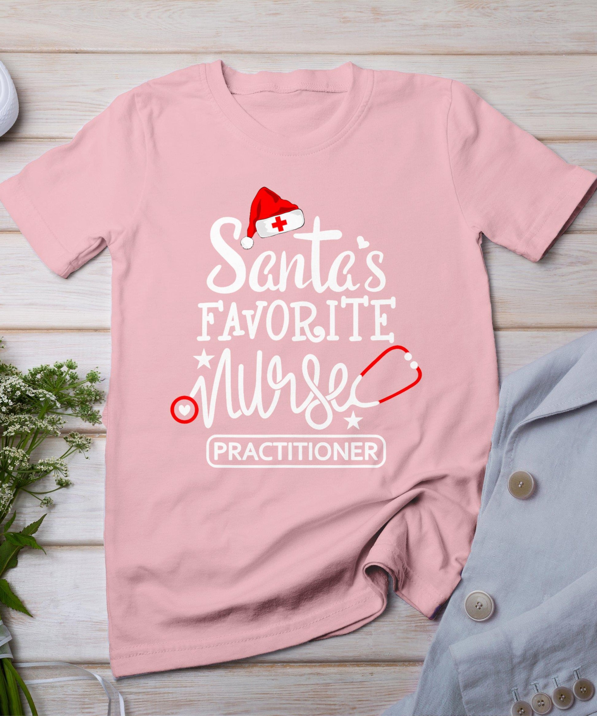 Santa's Favorite Nurse Practitioner Christmas Np Rn Nursing T-Shirt