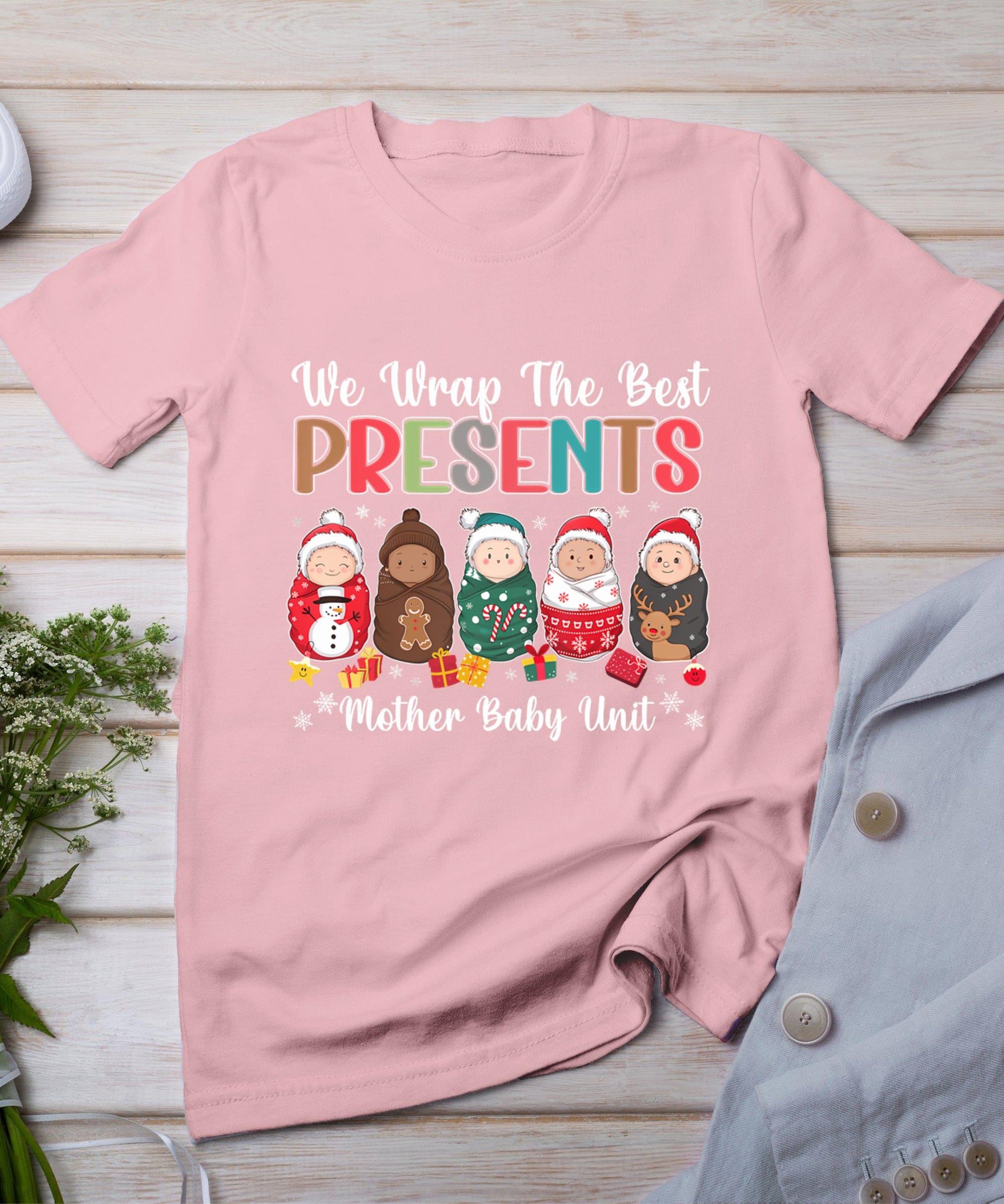 Mother Baby Nurse Christmas Mom Baby Nursing Groovy T-Shirt