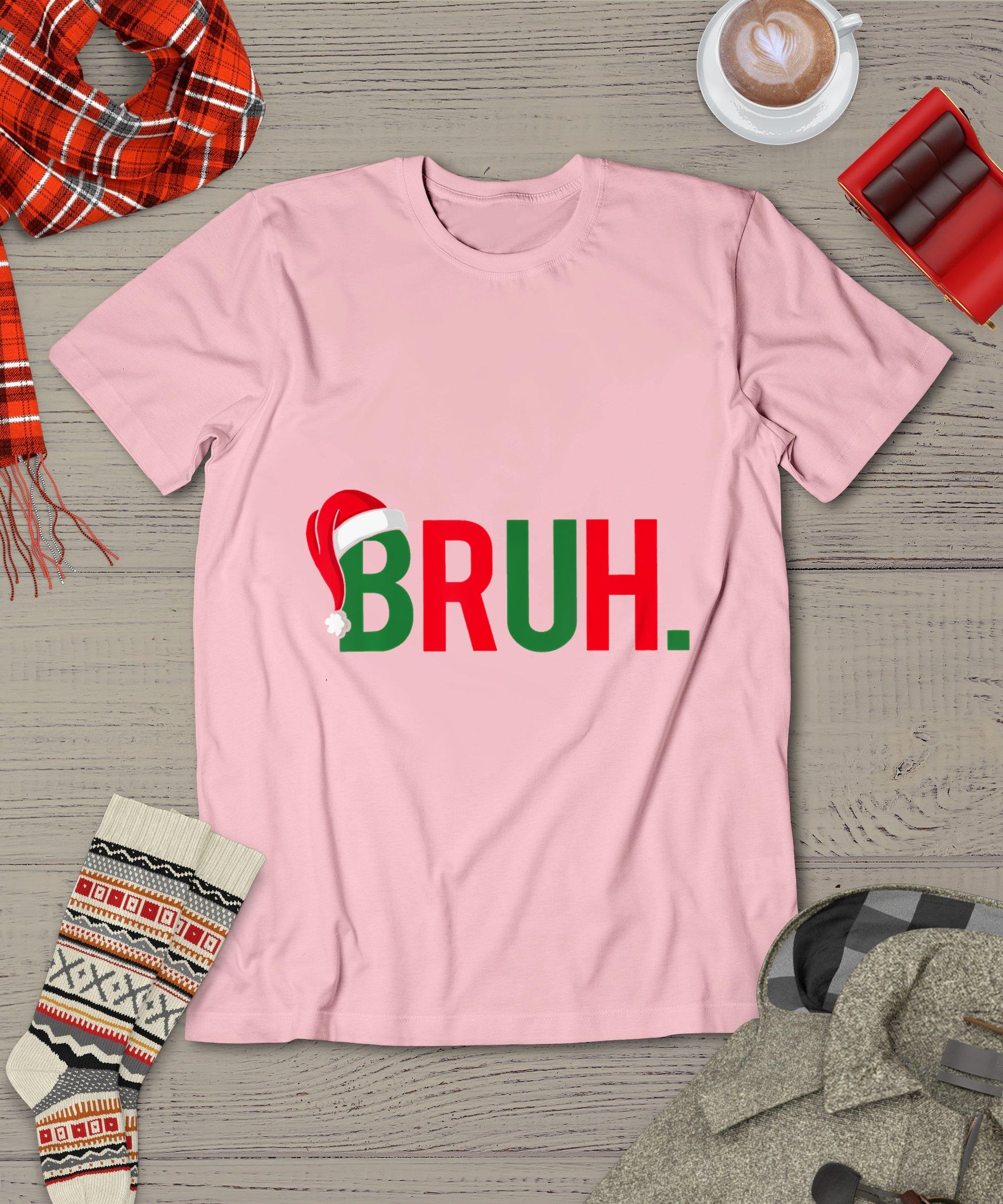 Bruh Meme Funny Saying Bro Greeting Teens Boys Men Christmas T-Shirt