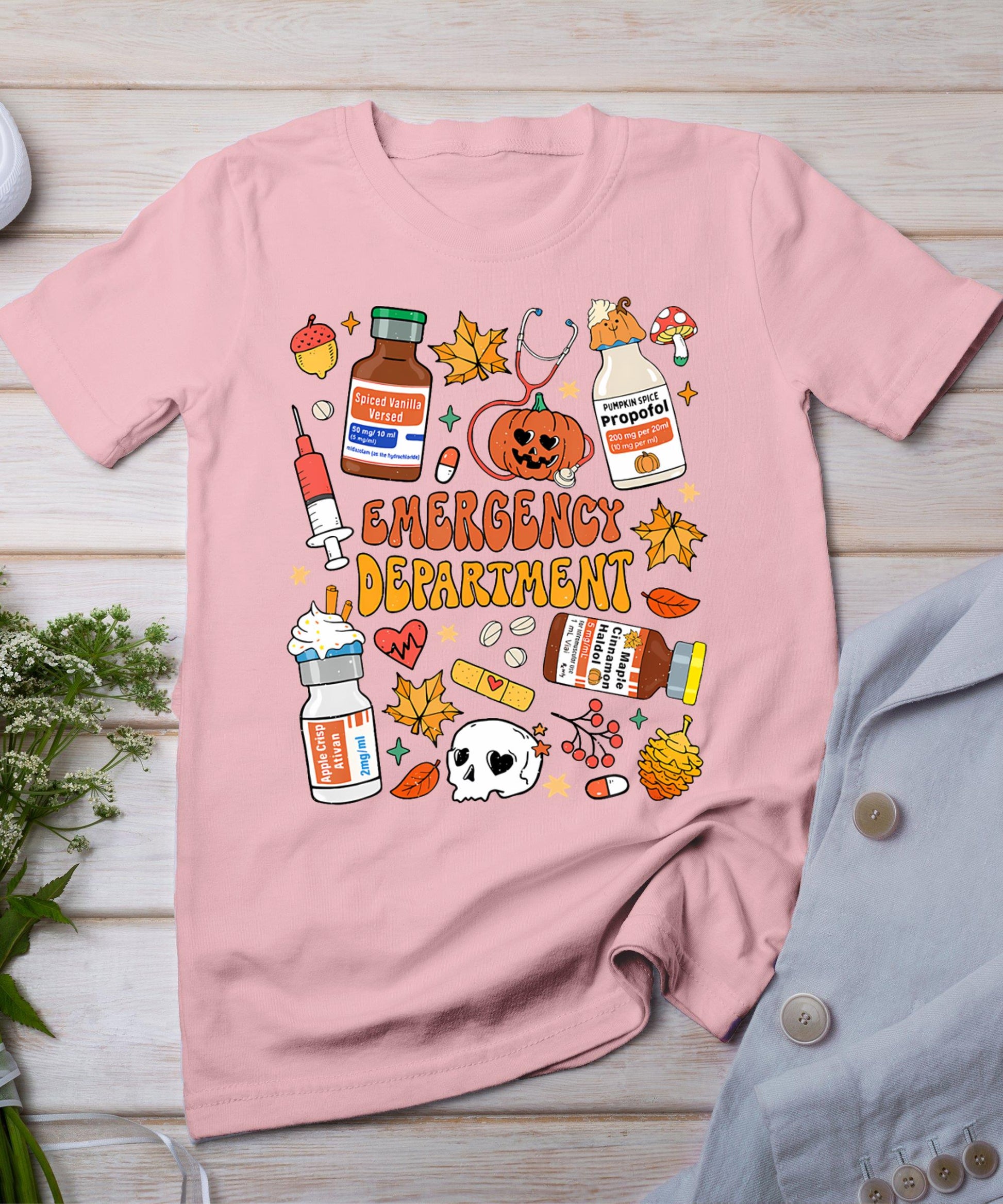 Emergency Department Funny Er Nurse Halloween Spooky Season T-Shirt