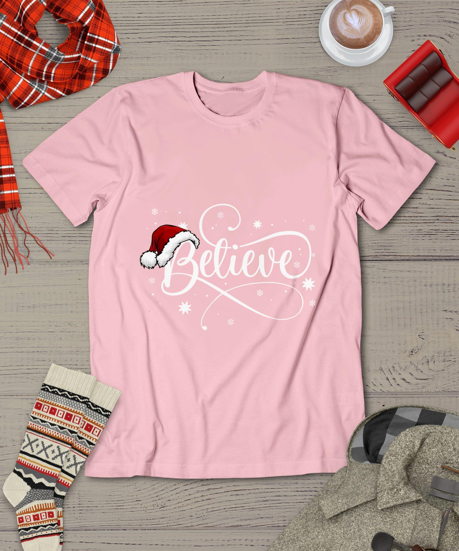 Christmas Shirt - Believe Santa Claus Believe Christmas Kids T-Shirt