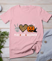 Peace Love Halloween Happy Halloween Pumpkin Leopard Heart T-Shirt