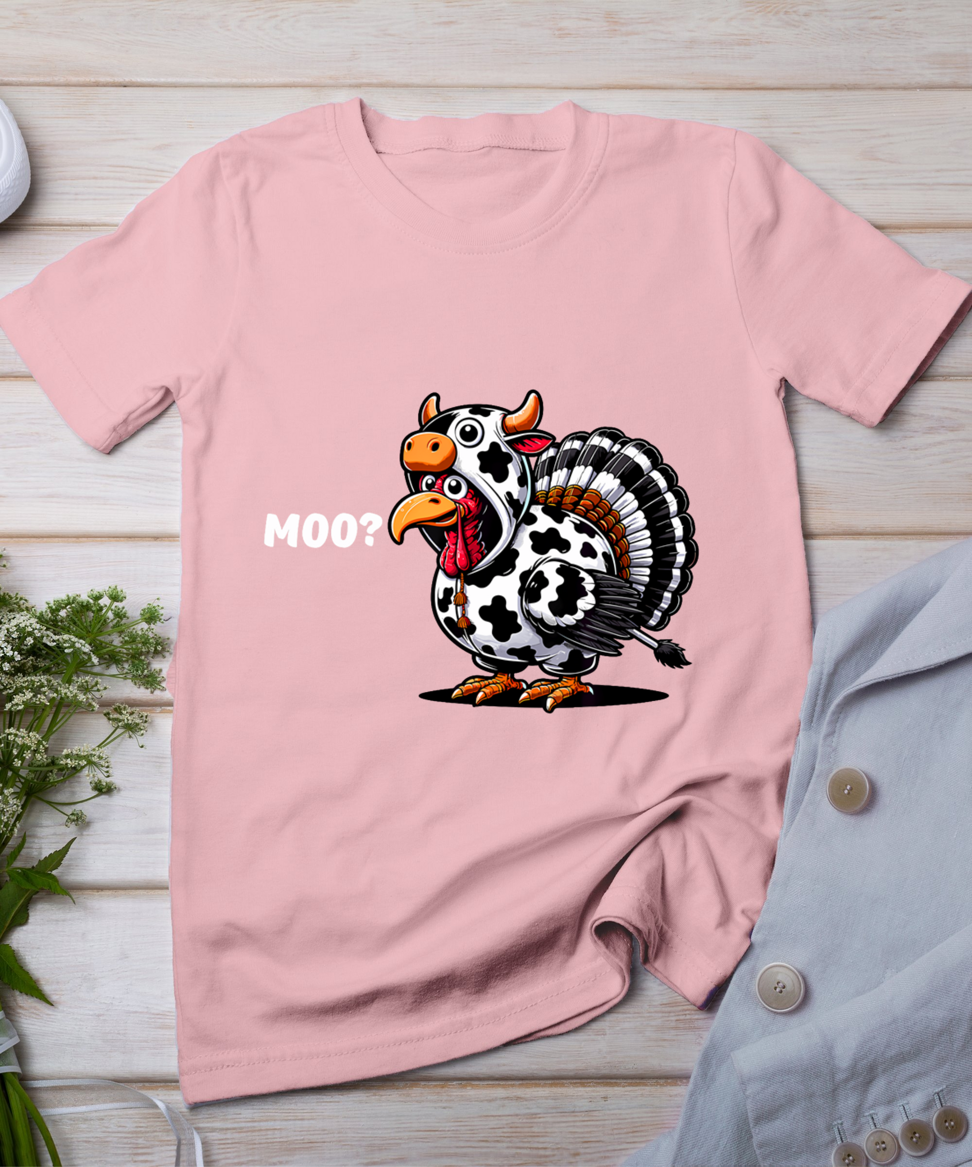 Turkey Moo Funny Thanksgiving T-Shirt