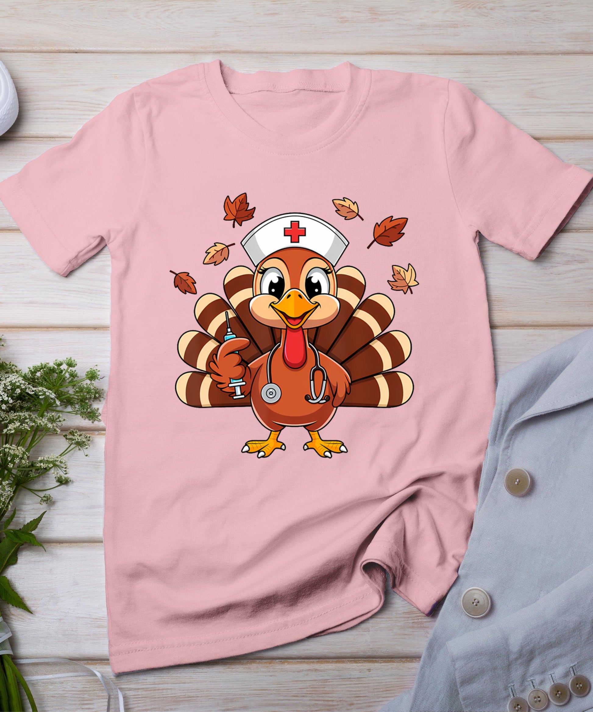 Thanksgiving Nurse Turkey Rn Icu Er Nicu Nurse Crew Women T-Shirt