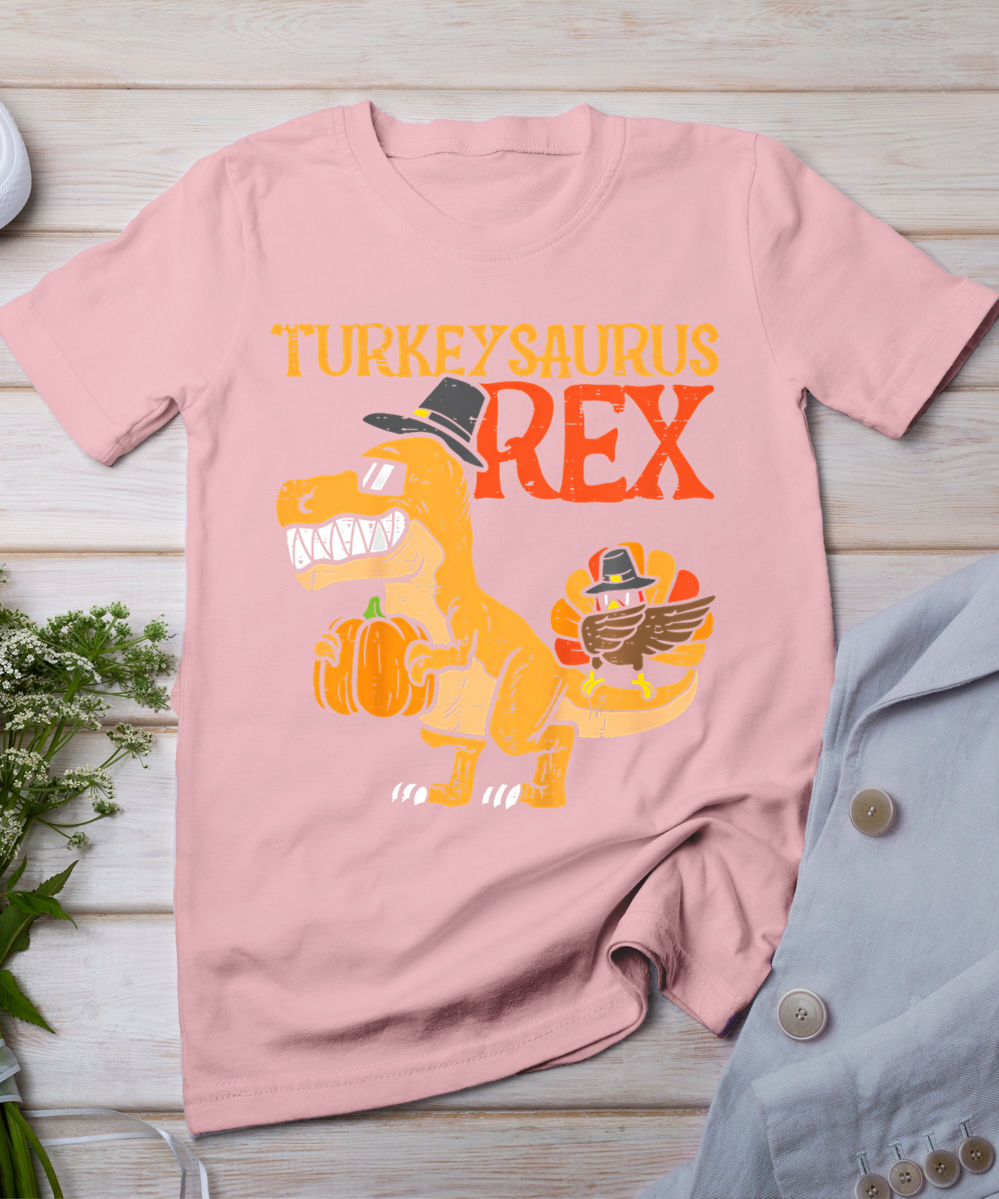 Thanksgiving Turkey Cat Meow Funny Men Women Thanksgiving T-Shirt