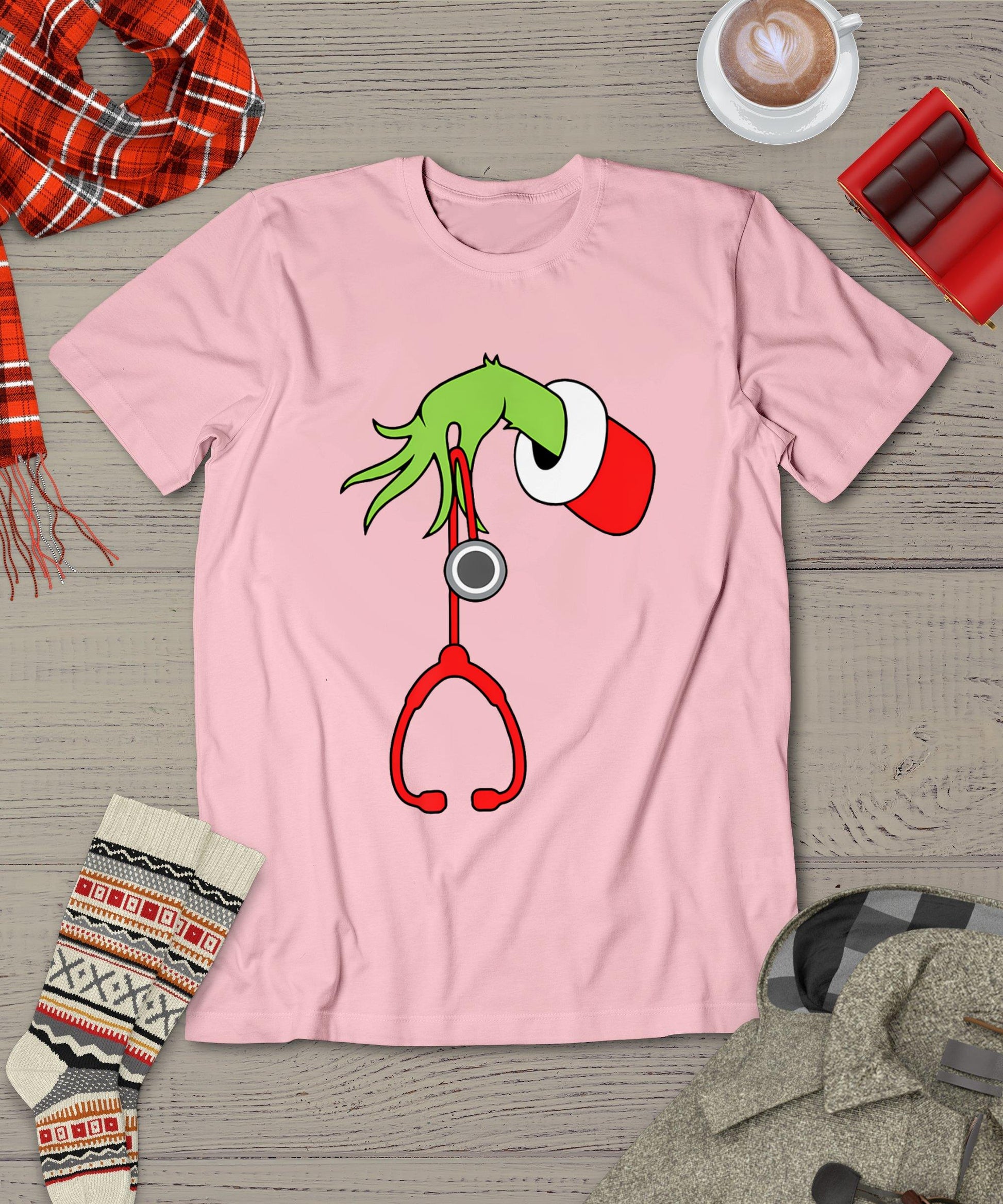 Nurse Christmas Stethoscope Nurses Xmas Pajamas Pjs Women T-Shirt