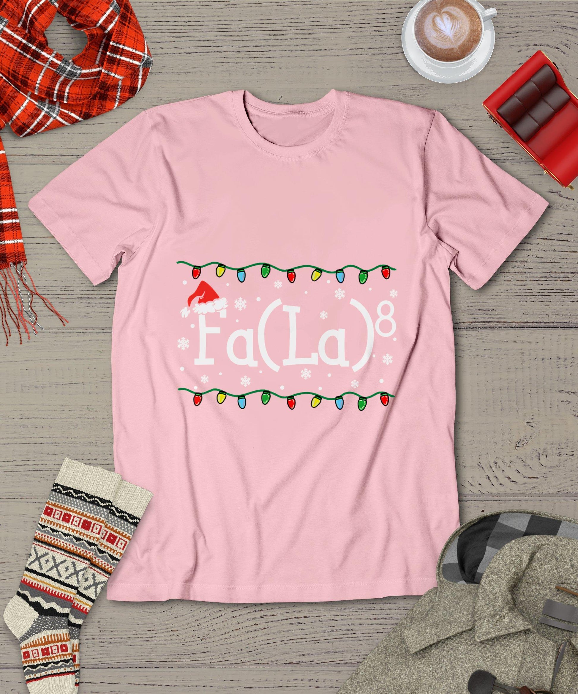 Fa (La)8 Funny Christmas Santa Fa La Math Teacher Student T-Shirt