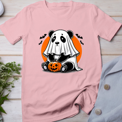 Spooky Panda Wearing A Ghost Halloween Costume Funny Horror T-Shirt