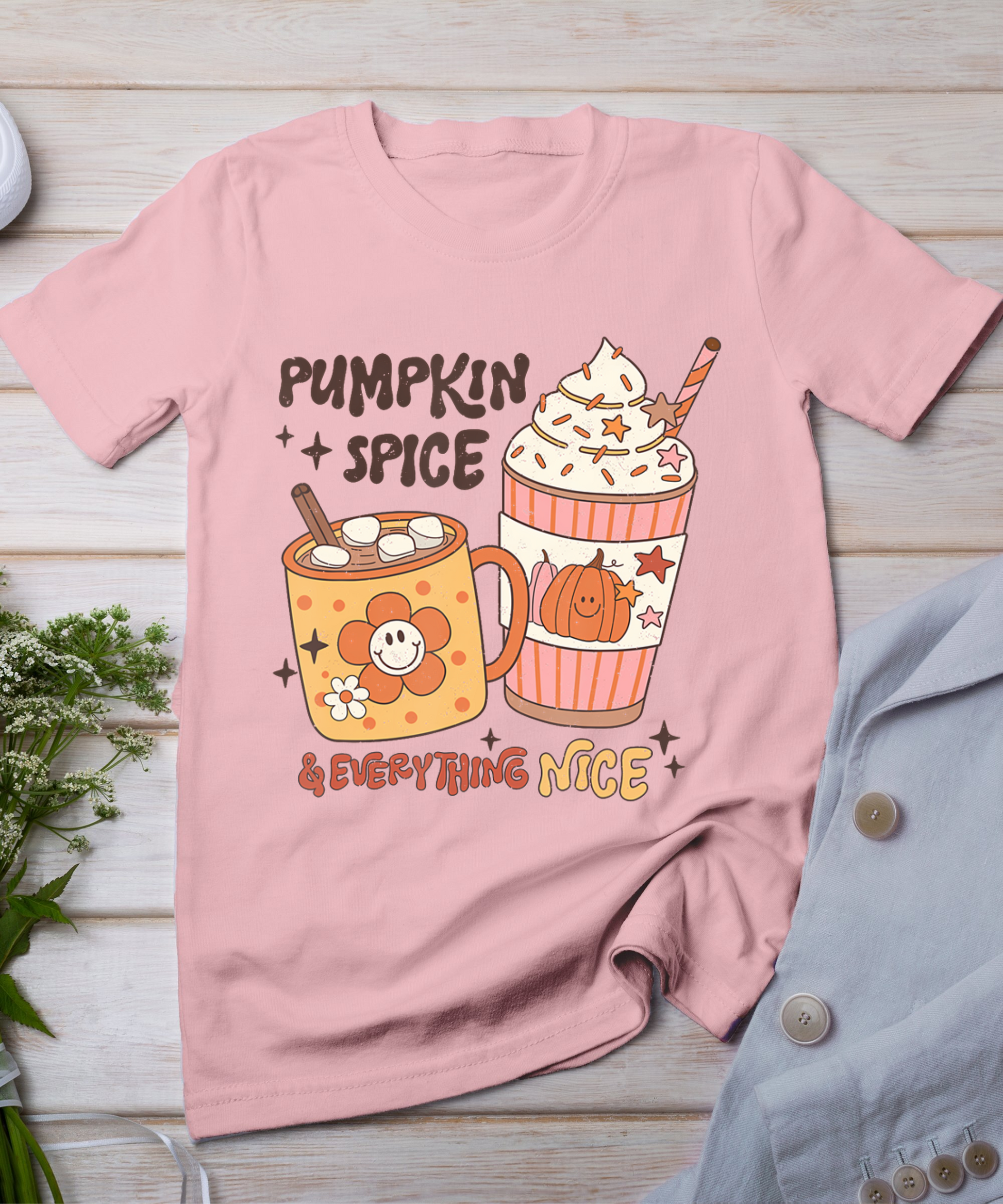 Fall Coffee Pumpkin Spice Latte Iced Warm Cozy Autumn Orange T-Shirt