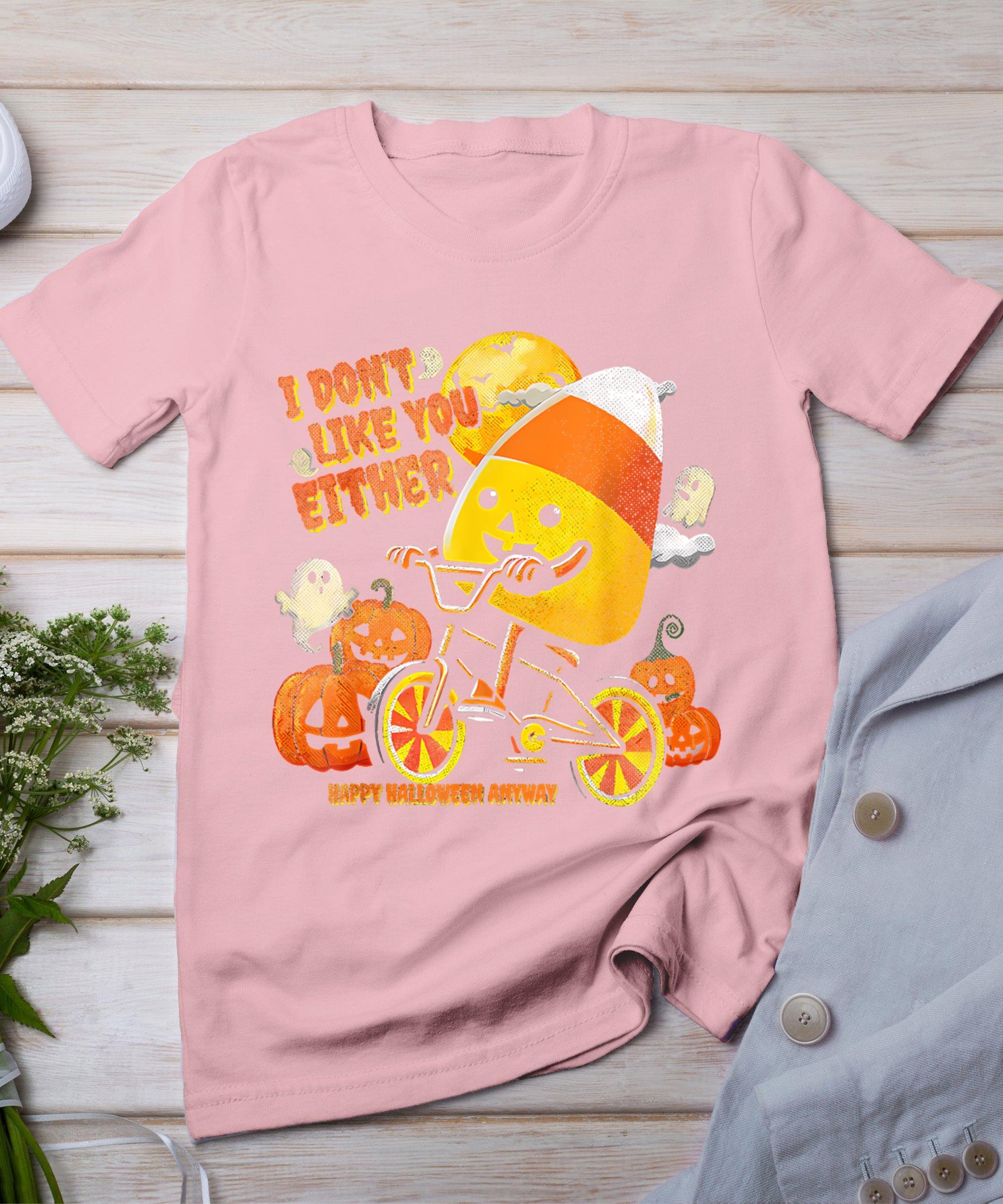 Halloween Costume Team Candy Corn I Don't Like You Either T-Shirt