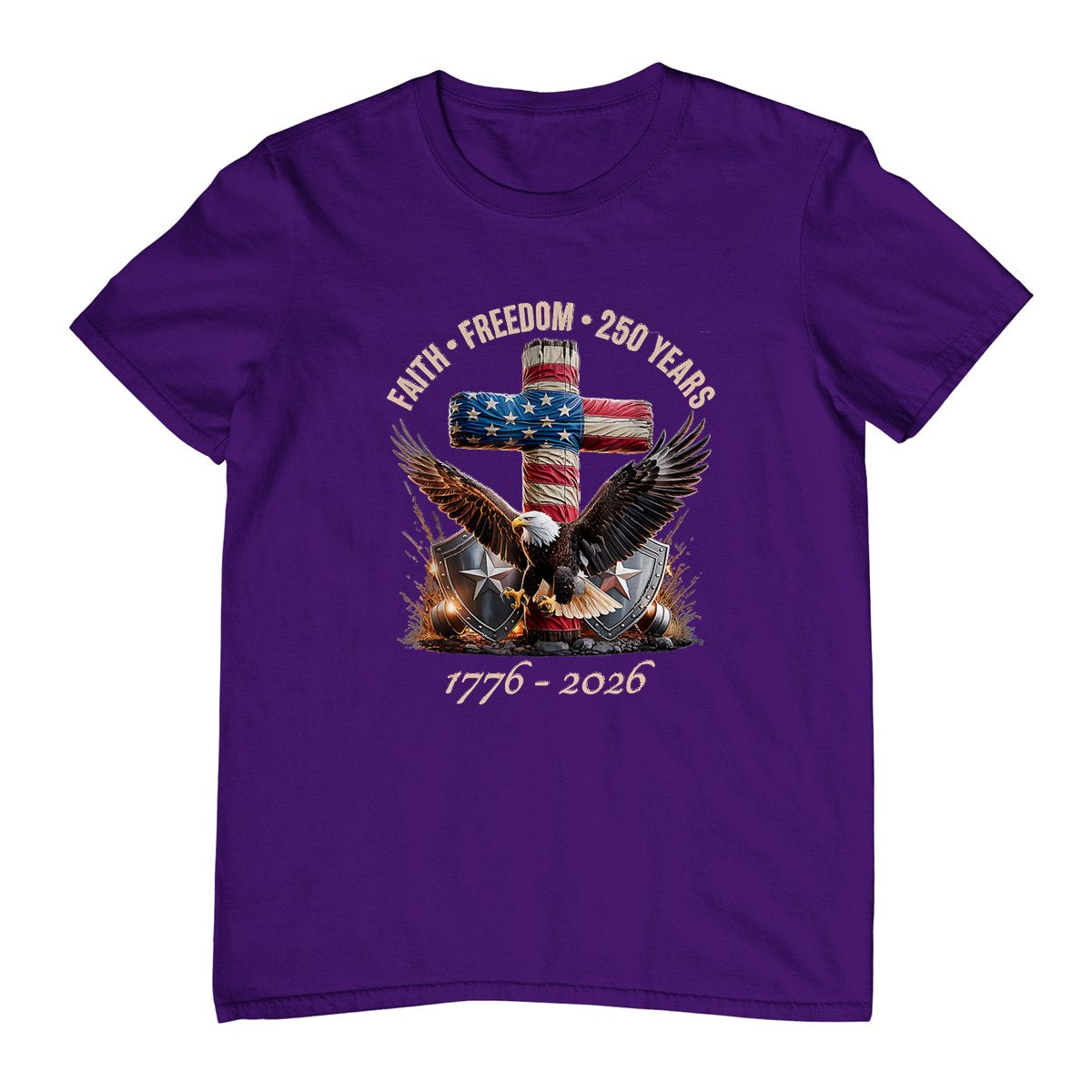 Faith Freedom 250 Years 250th Anniversary USA Independence T-Shirt