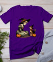 Cat Mom Witch Pumpkin Cat Halloween Women Girls Halloween T-Shirt