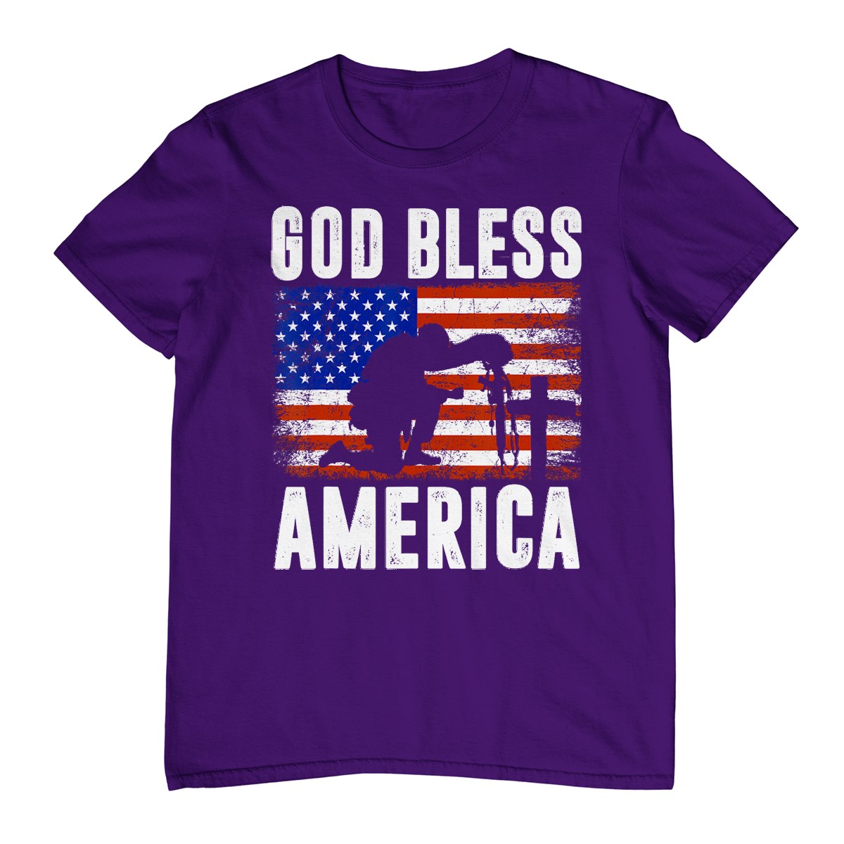 God Bless America 4th Of July Usa Flag Patriotic Christian T-Shirt