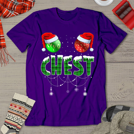 Chestnuts Matching Family Funny Chest Nuts Christmas Couples T-Shirt