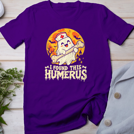 I Found This Humerus Spooky Ghost Halloween Scrub Top Women T-Shirt