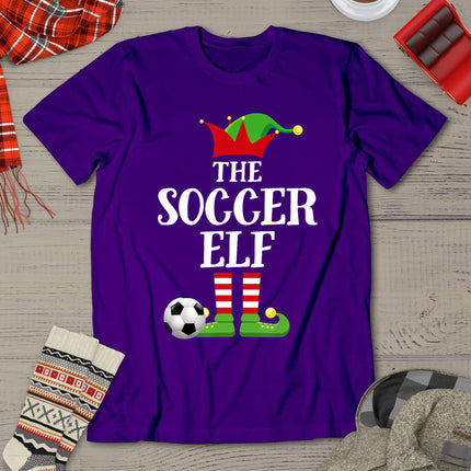 Soccer Elf Family Matching Christmas Group Elf Pajama Gift T-Shirt