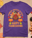 Thankful Grateful Blessed Turkey Women Happy Thanksgiving T-Shirt