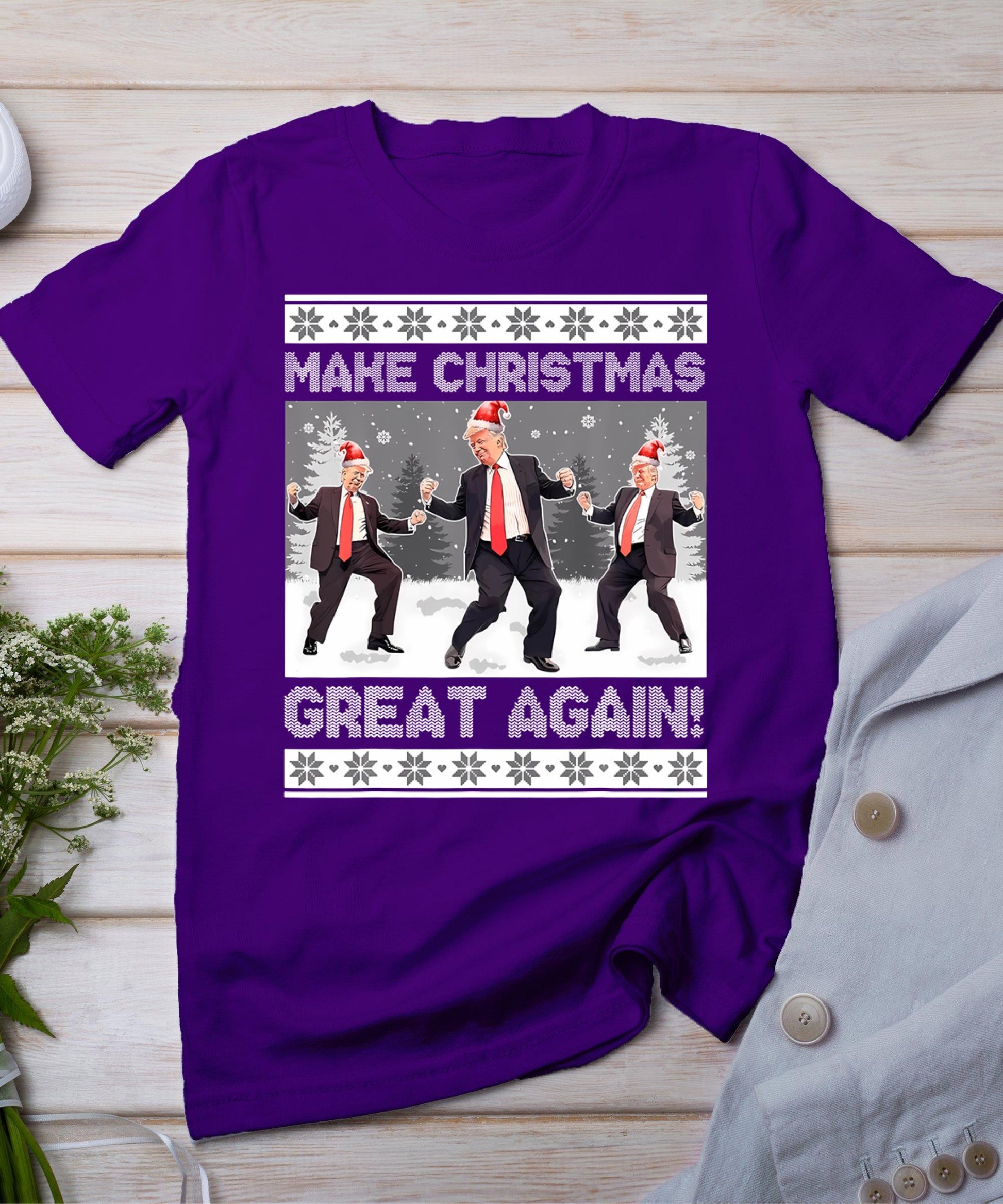 Santa Trump Dance Make Christmas Great Again Ugly Sweater T-Shirt