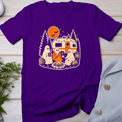 Halloween Camping Ghost Camper Vintage Style T-Shirt